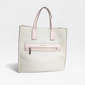 Michael Kors Pink and Grey MK Logo Tote Bag