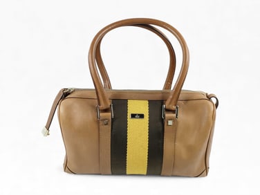 Gucci Sherry Line Cognac Leather Boston Bag Handbag