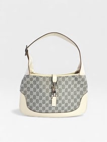 Gucci Jackie Denim and Leather GG Monogram Jackie Handbag