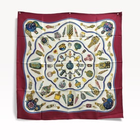 Hermès Carre 90 Pourvu Qu'N Ait L'Ivresse Perfume Scarf Red