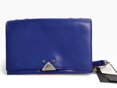 New with Tags Emporio Armani blue and red leather flap chain shoulder bag