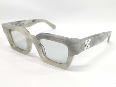 Off-White Sunglasses with Box and Pouch.