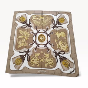 Hermès, a 'Tsubas' silk scarf with Tag