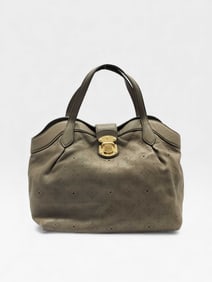 Louis Vuitton Mahina Leather Cirrus Satchel in Taupe