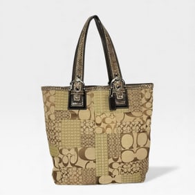 Coach Python Handle Signature Patchwork Tote Bag