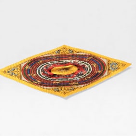 Rare Hermès Astrologie Dies et Hore Pleated Silk Scarf with tag