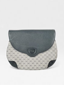 Gucci Micro Monogram Leather and Canvas Shoulder Bag