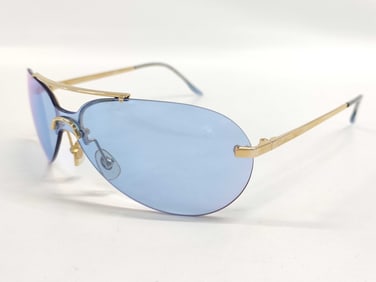 Vintage Gold and Sky Blue Dior Miniaviator Sunglasses