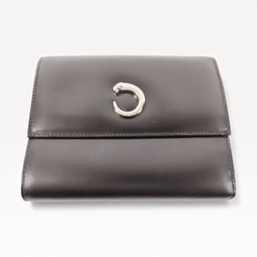 Cartier Panthere Leather Tri-Fold Wallet in Deep Brown