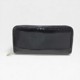 Cartier Happy Birthday Round-Zip Long Wallet, Patent Leather