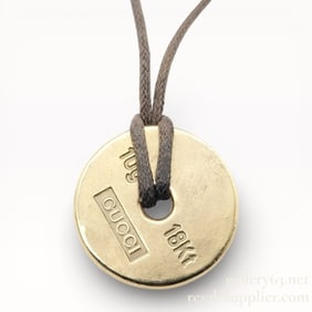 Gucci 18K Yellow Gold Coin Pendant Necklace