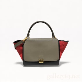 Celine Trapeze Bag with Suede and Leather Tri Color