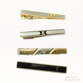 Designer Tie Pin Set of Four by Dior, Celine, and Yves Saint Laurent