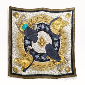 Hermès Carré 90 Silk Scarf with Equestrian Motif