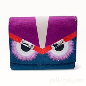 Fendi Monster Eye Multicolor Leather Wallet