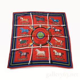 Hermès Carré “Éditées par Racehorse?? Silk Scarf