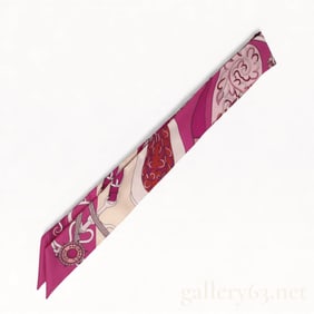 Hermès Twilly Silk Scarf in Pink