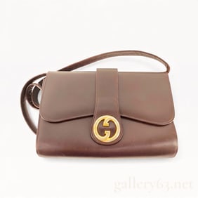 Gucci Vintage Brown Leather Shoulder Bag