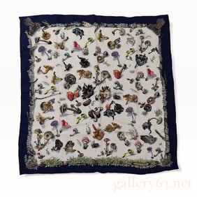 Hermès Carré 90 Champignons Silk Scarf by Françoise de la Perrière