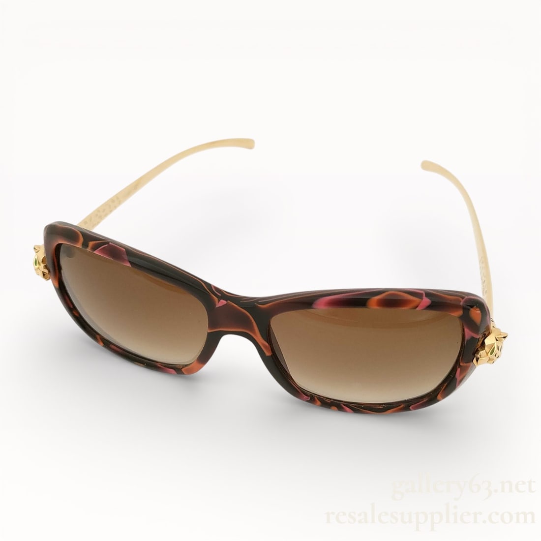 Cartier Tortoiseshell Sunglasses with Gold-Tone Temples (1 of 11)