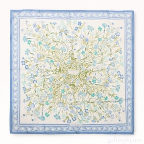 Hermès Carré 90 Wild Carnation (Œillet Sauvage) Silk Scarf by Christine Henry