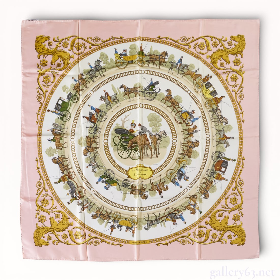 Hermès Carré 90 La Promenade de Longchamp Silk Scarf by Philippe Ledoux (1 of 10)