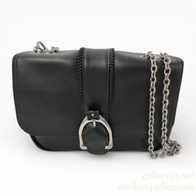 Longchamp Leather Chain Black Shoulder Bag - Excellent Condition