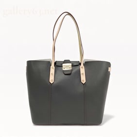 Furla Black and Tan Leather Tote Bag
