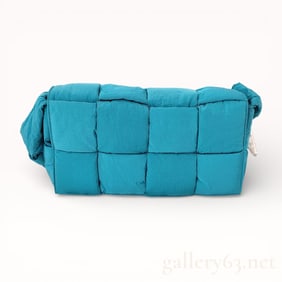 Bottega Veneta Blue Mini Padded Tech Cassette Belt Bag