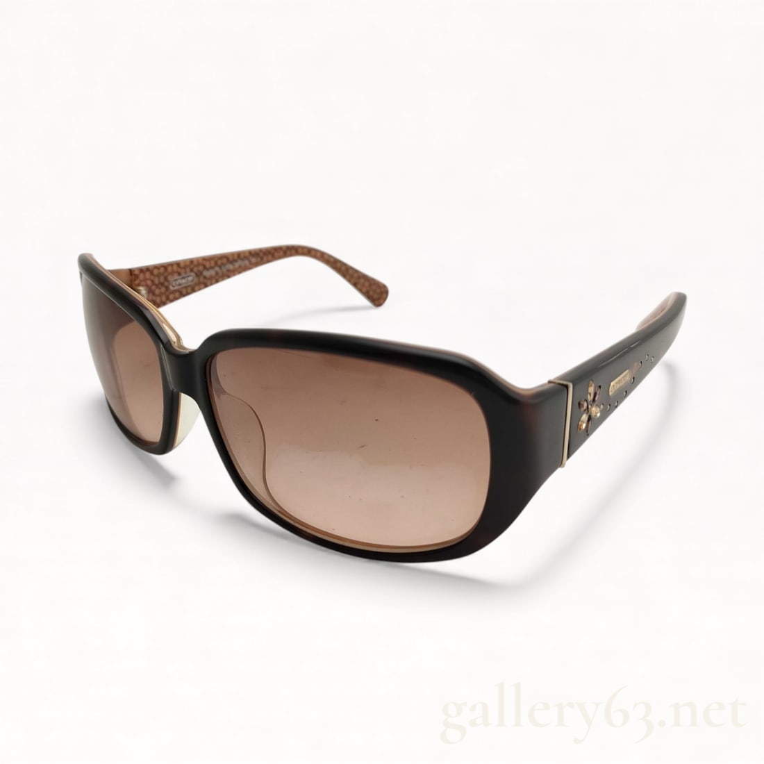 Coach Brown Frame Brown Lens Signature Motif Sunglasses: Authentic Coach Brown Frame Brown Lens Signature Motif Sunglasses
