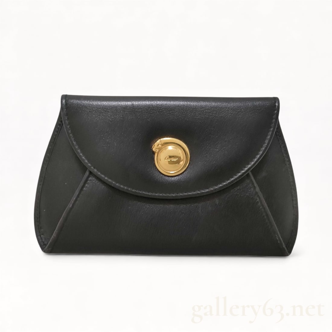 Vintage Cartier Panthere Black Leather Gold Hardware Coin Purse (1 of 10)