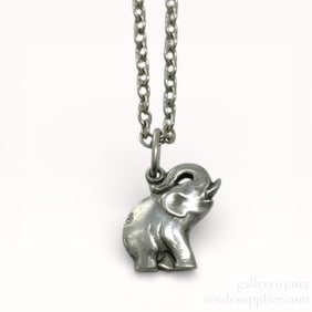 Georg Jensen Sterling Silver Elephant Pendant Necklace