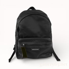Longchamp Le Pliage Black Neo Nylon and Leather Backpack