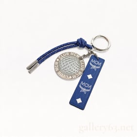 Rare MCM Club Leather and Steel Monogram Keychain