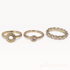 Group of 3 Coach Rings with Box sz. 6.75