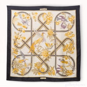 Hermès "Caraibes" Soie Carre 90cm Silk Scarf 90cm