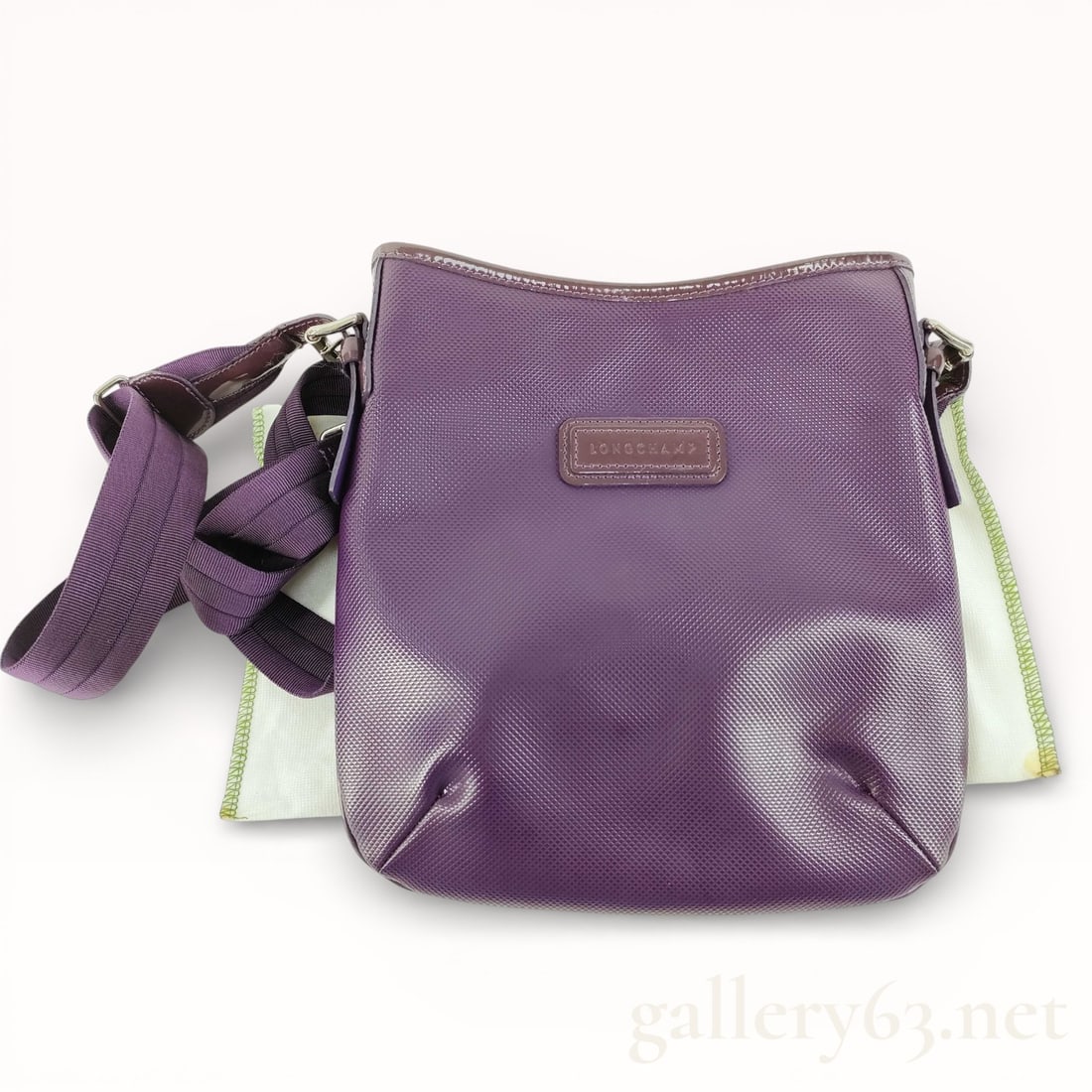 Vintage Longchamp Purple Leather Crossbody Bag (1 of 10)