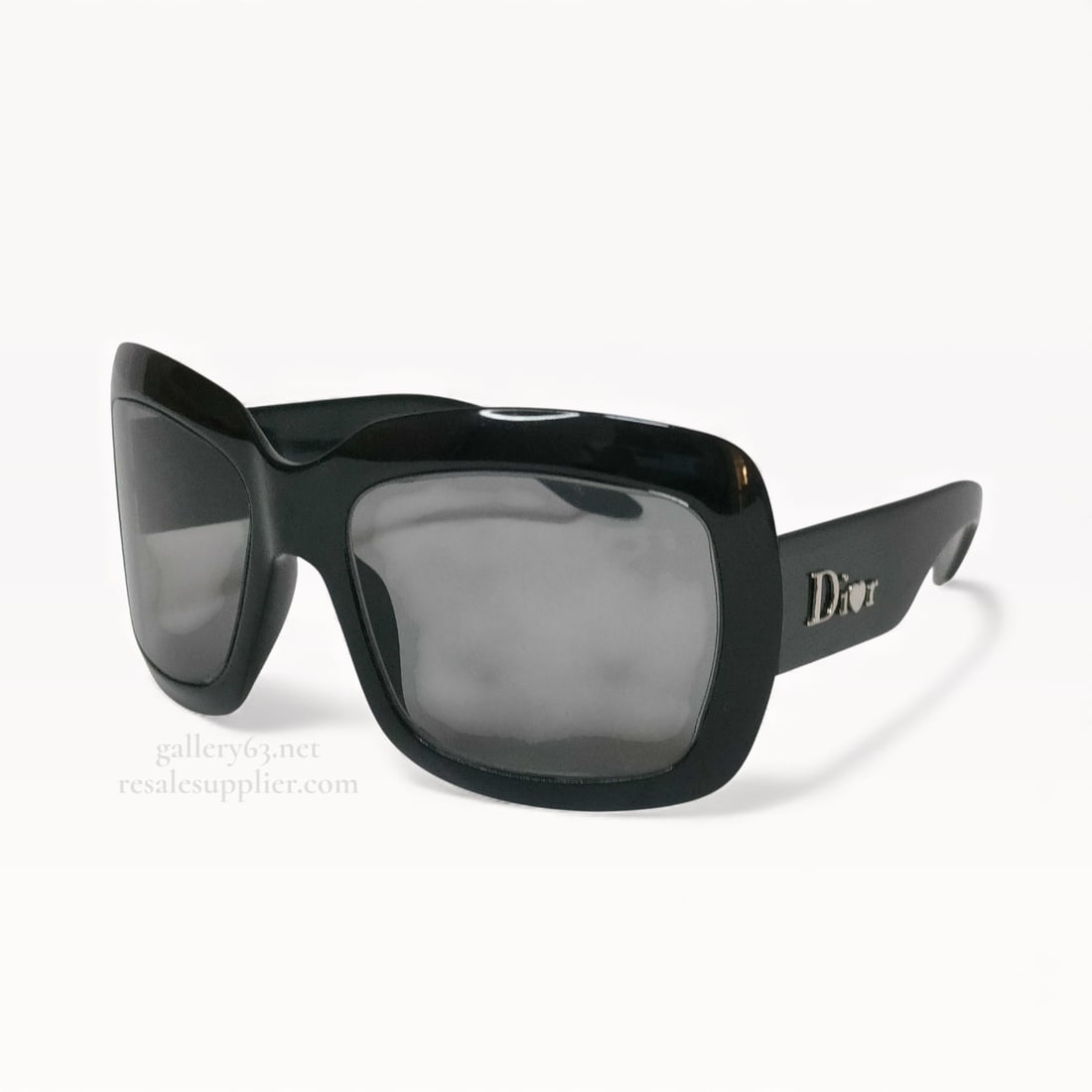 Dior Black Oversized Square Sunglasses with Logo Temples (1 of 10)