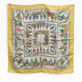 Hermes 'Costumes Civils Actuels' 90 CM Silk Scarf w/Tag