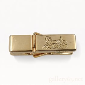 Celine Gold Tone Logo Tie Clip Authentic