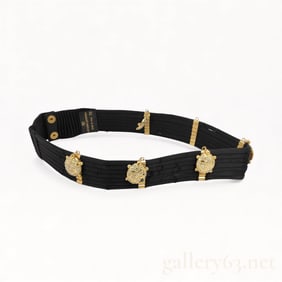 Valentino Gold Rhinestone Turtle Belt sz 70