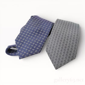 Pair of Hermes Silk Ties