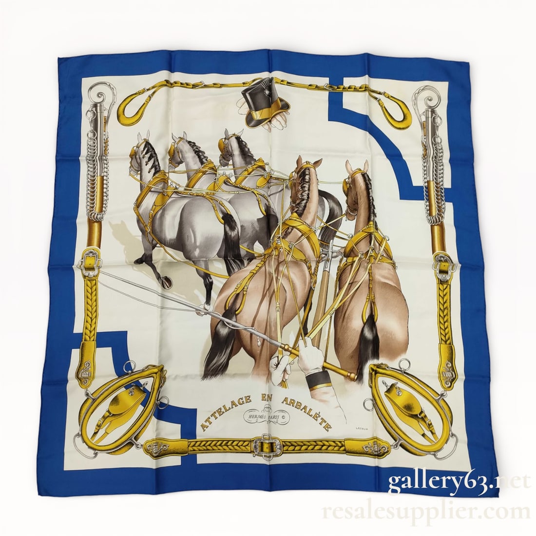 Hermès "Attelage en Arbalète" Silk Carre Scarf 90cm (1 of 11)