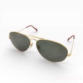 Vintage Burberry Gold Frame Aviator Sunglasses