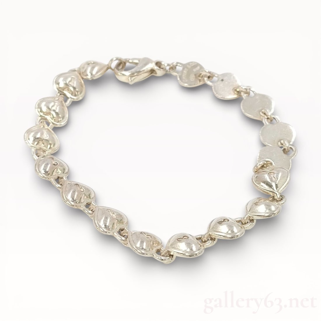 Tiffany & Co. Heart Padlock Lock Key Link Chain Bracelet Silver 925 (1 of 5)