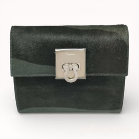 Salvatore Ferragamo Gancini Black Leather Wallet