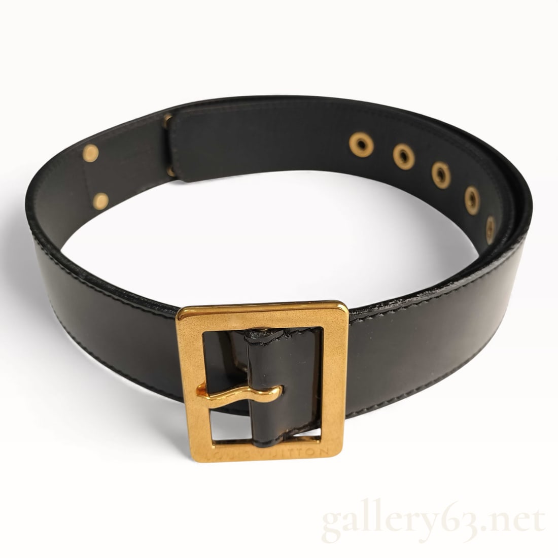 Louis Vuitton Black Patent Belt 36 in w/ Gold Hardware (1 of 10)