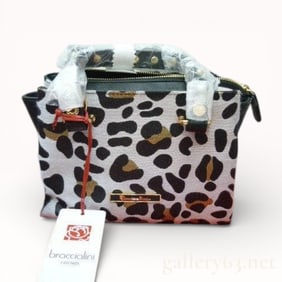 New With Tag Braccialini 2WAY Handbag Leopard Pattern