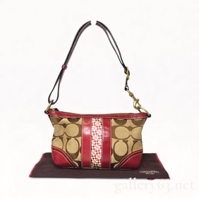 Coach Signature Monogram Canvas Shoulder Bag
