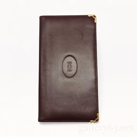 Cartier Leather Long Wallet w/ Gold Hardware